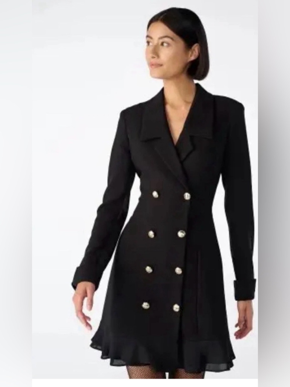 Karl Lagerfeld Black Double-Breasted Midi Dress